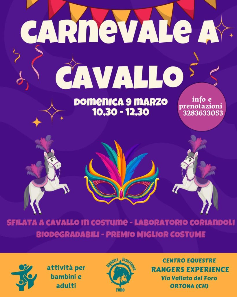 Carnevale a cavallo a Ortona sfilata in costume laboratori e premi