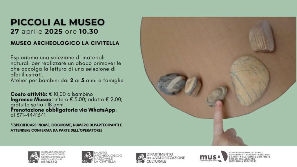 Piccoli al Museo a Chieti al Museo Archeologico La Civitella Ponte 25 aprile 2025 in Abruzzo con i bambini cosa fare e cosa vedere