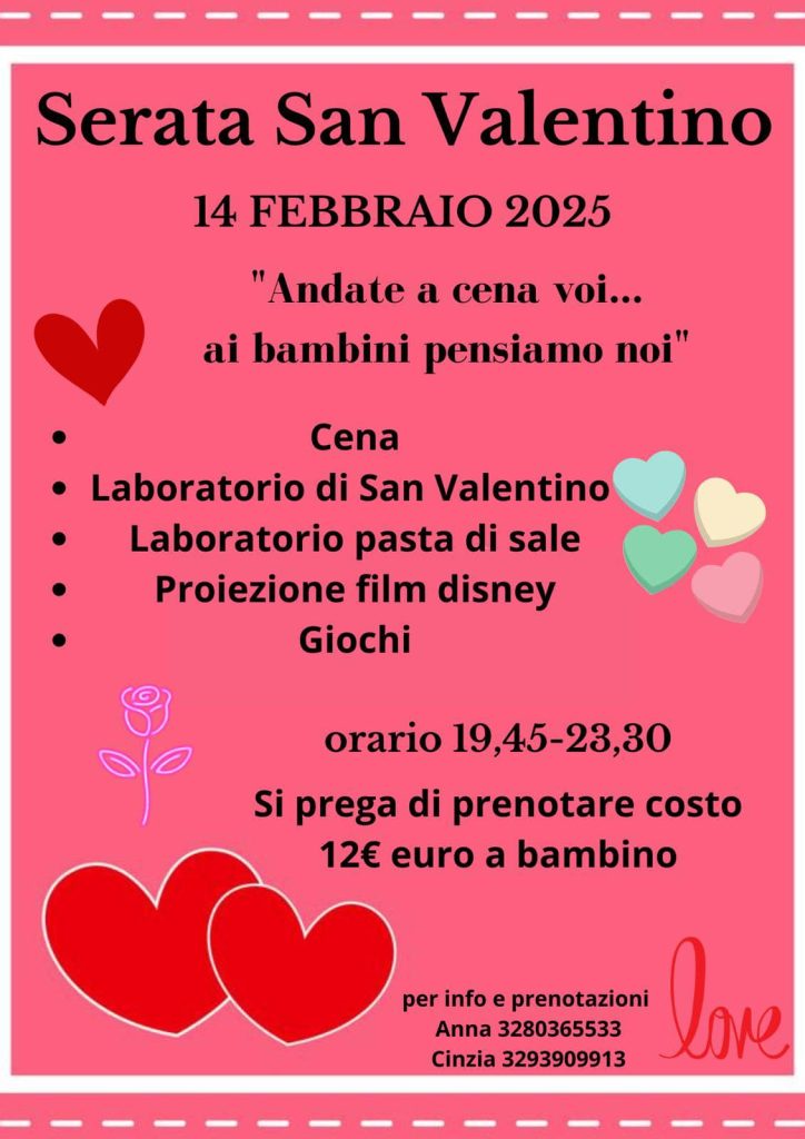 San Valentino a Collecorvino per i bambini laboratorio, film e giochi