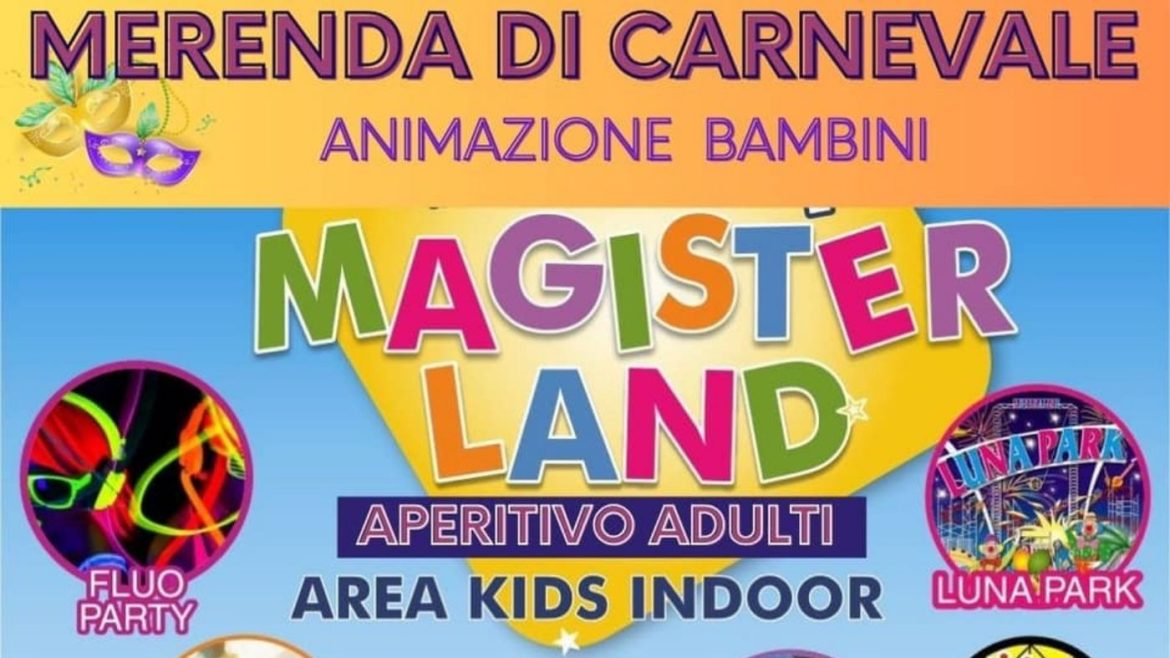 Merenda di Carnevale a Montesilvano animazione bimbi e aperitivo adulti