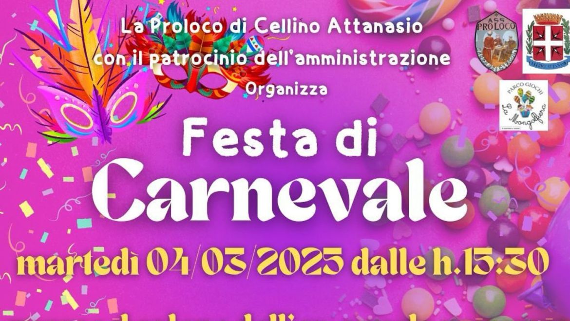 Festa di Carnevale 2025 a Cellino Attanasio con animazione e merenda