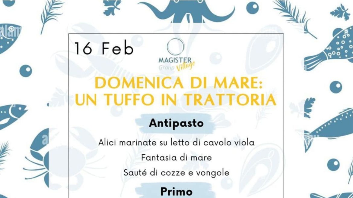 Domenica pranzo di mare a Montesilvano con animazione bimbi