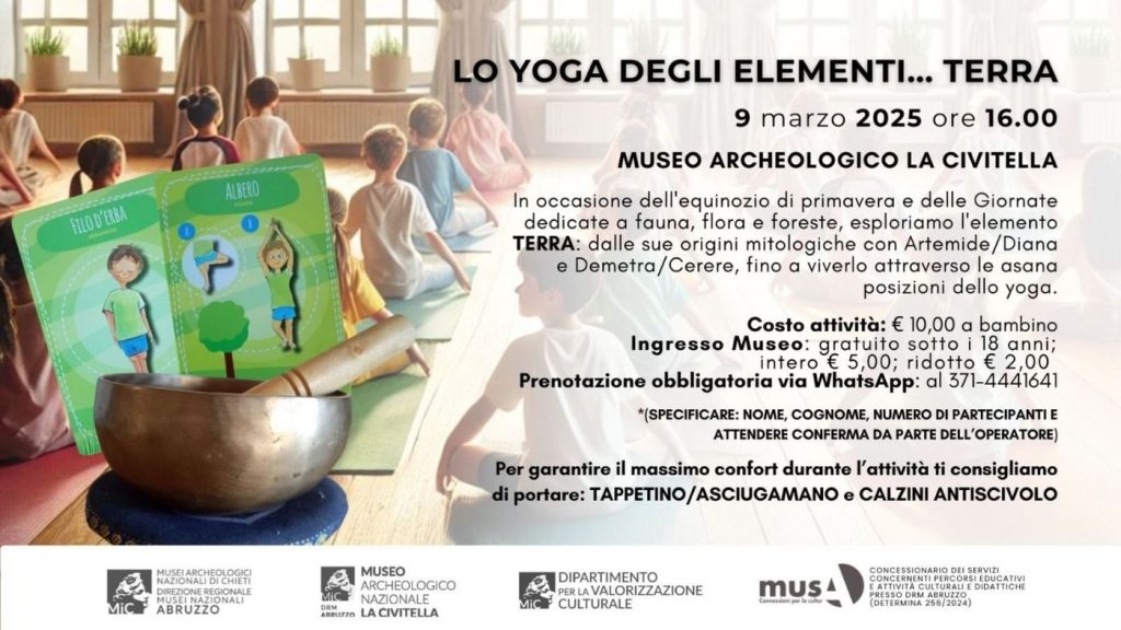 Yoga per bambini a Chieti al Museo Archeologico La Civitella