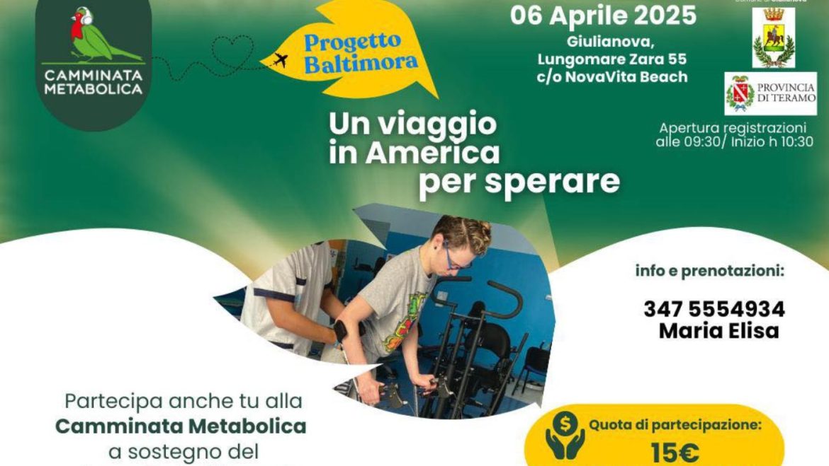 Camminata Metabolica a sostegno di Davide D’Acerno e del Progetto Baltimora