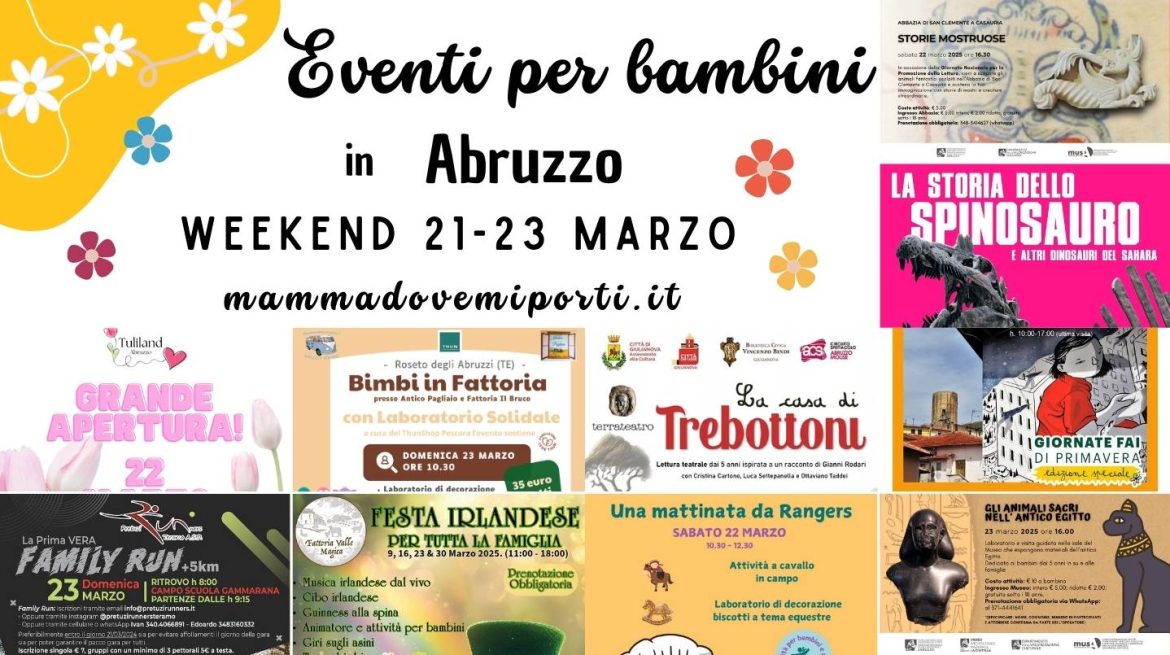 Eventi per bambini in Abruzzo weekend 21-23 marzo 2025