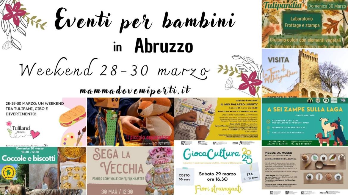 Eventi per bambini in Abruzzo weekend 28-30 marzo 2025