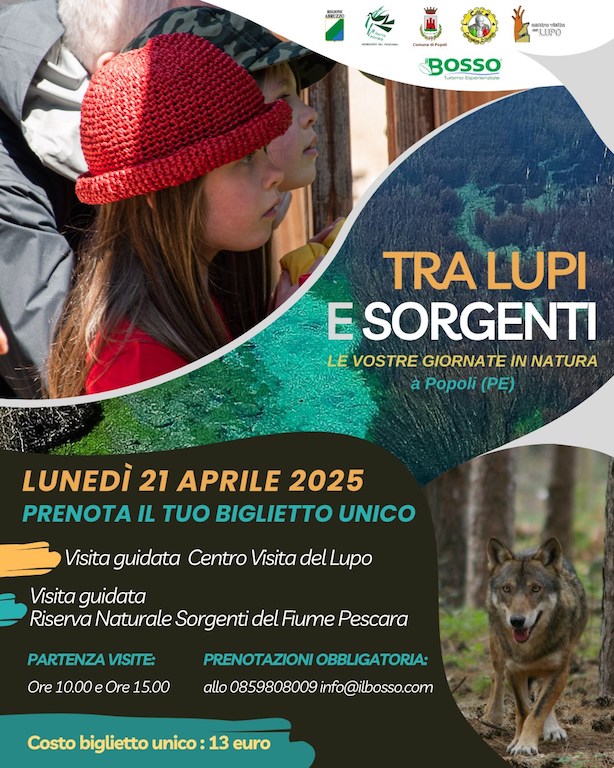 Paquetta a Popoli tra lupi e sorgenti con visite guidate a biglietto unico