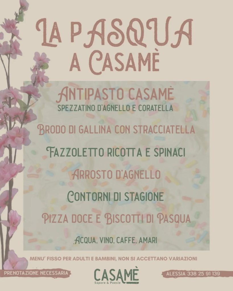 Pasqua 2025 a Civitaquana da Casamè il pranzo della tradizione in famiglia