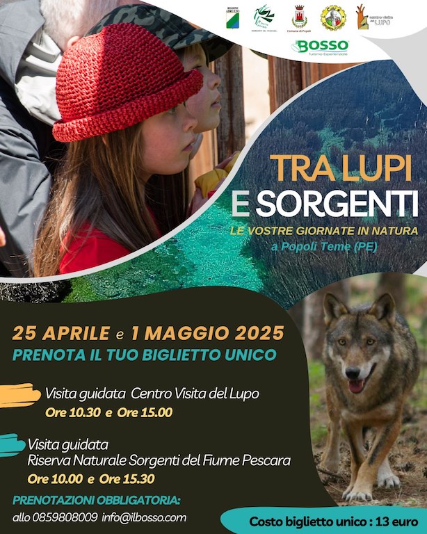 Ponti di Primavera a Popoli Terme tra lupi e sorgenti con visite guidate a biglietto unico