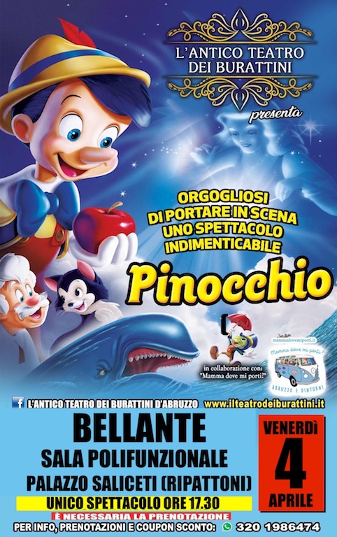 Teatro dei Burattini a Bellante con Pinocchio