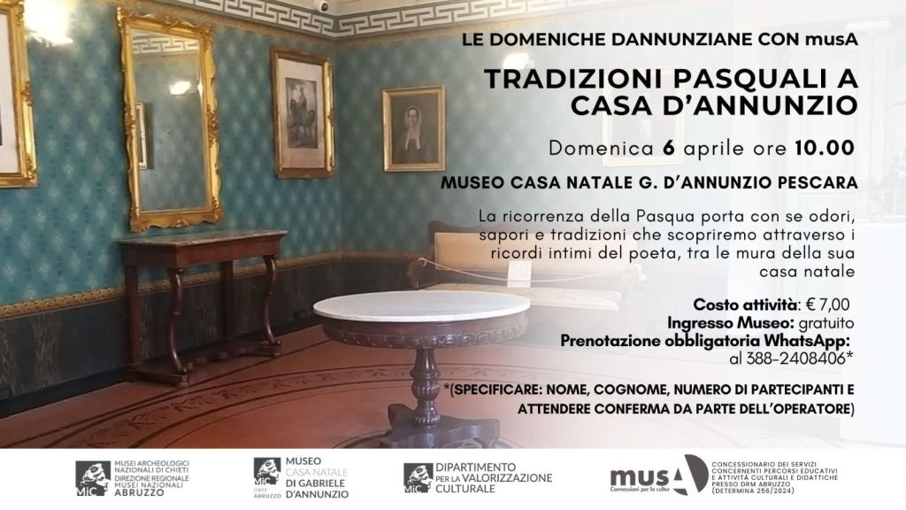 Tradizioni pasquali a Casa d'Annunzio a Pescara per le domeniche dannunziane