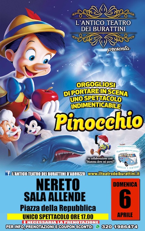 Teatro dei Burattini a Nereto con Pinocchio e le sue magiche avventure