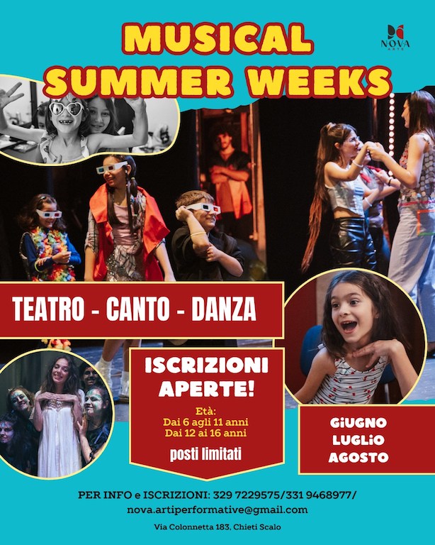 Campo estivo a Chieti con teatro, canto e danza di Musical Summer Weeks