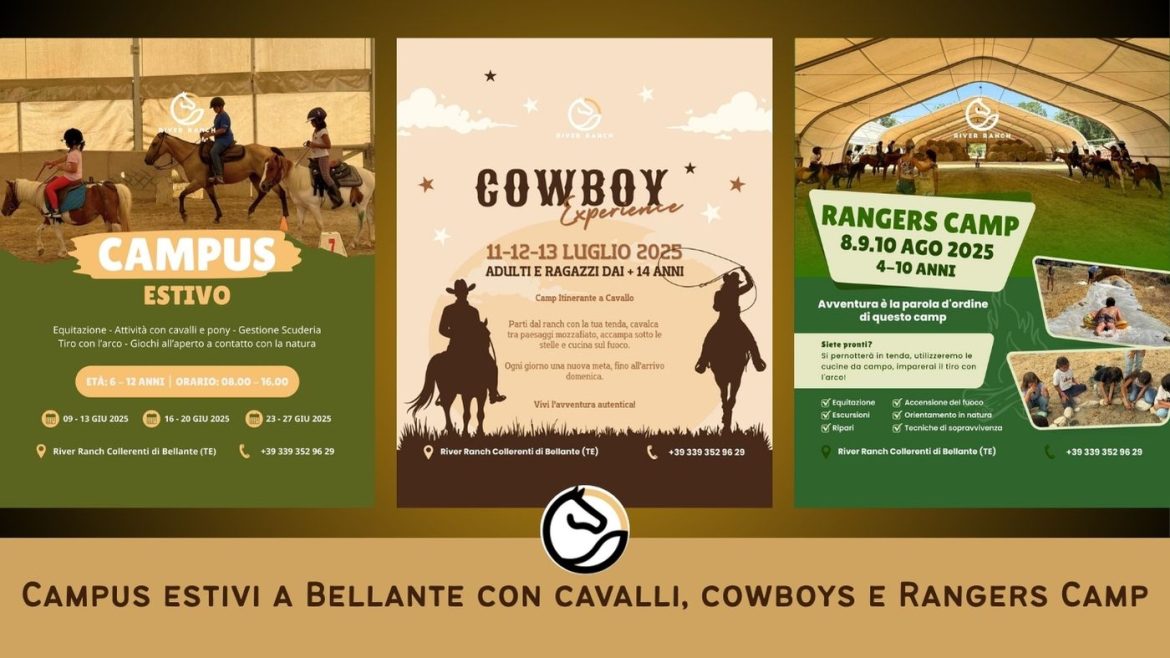 Campus estivi a Bellante con cavalli, cowboys e Rangers Camp