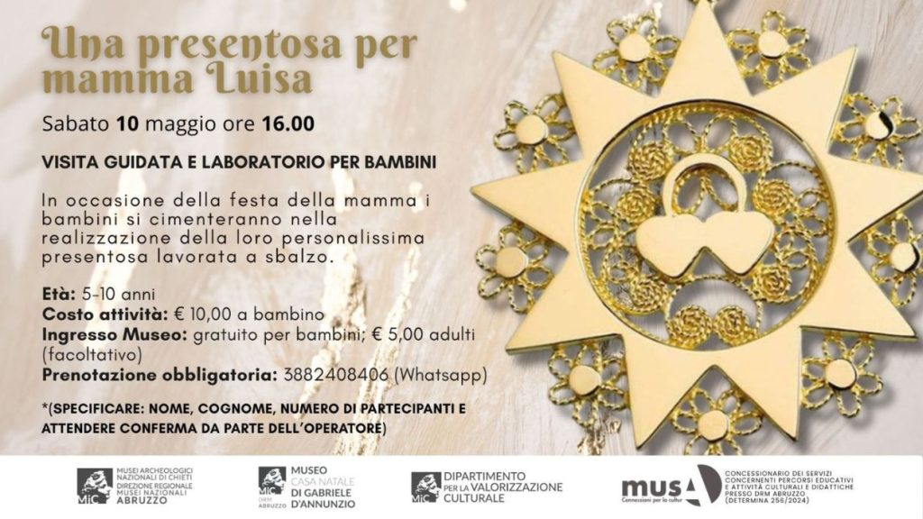 Festa della Mamma a Pescara con la Presentosa al Museo D’Annunzio