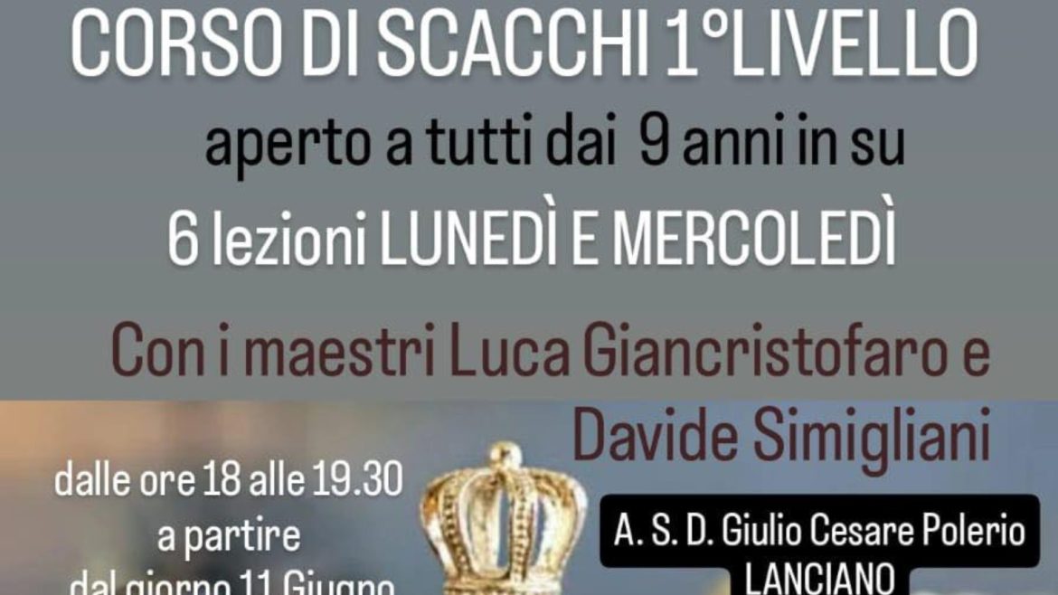 Corso di Scacchi di primo livello a Paglieta