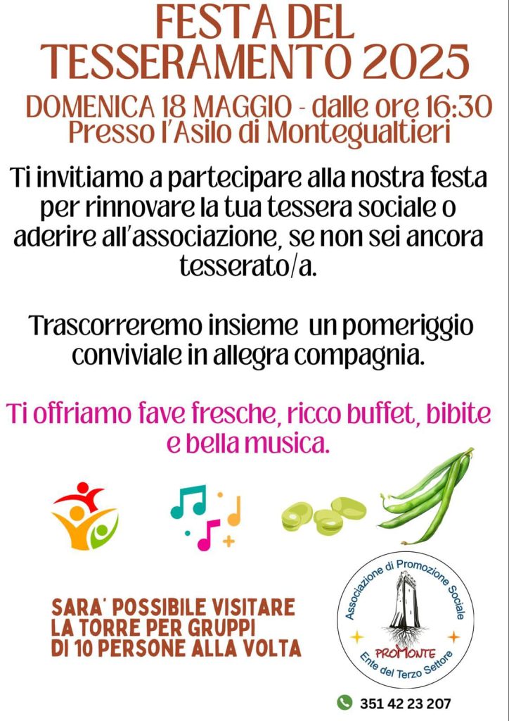 Festa del Tesseramento 2025 di Associazione Promonte alla Torre di Montegualtieri