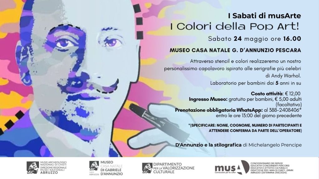 Laboratorio Pop Art per bambini al Museo D'Annunzio a Pescara