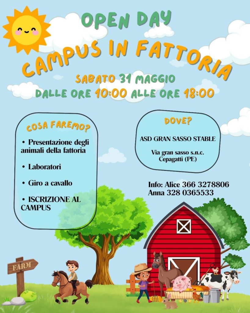 Open Day Campus in fattoria a Cepagatti