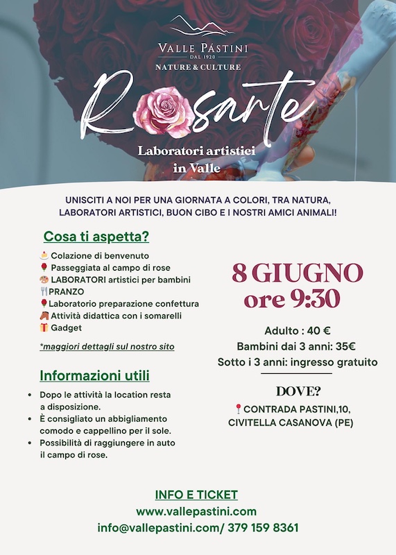 Rosarte laboratori artistici in Valle a Civitella Casanova in provincia di Pescara