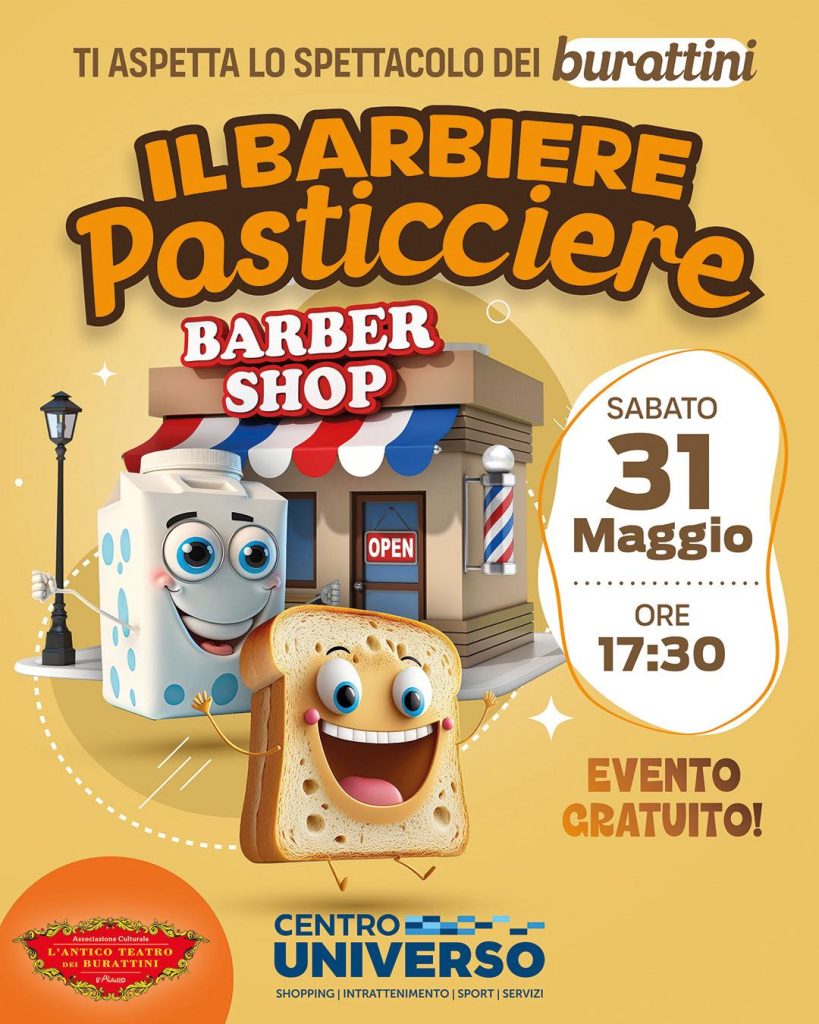 Teatro dei burattini a Silvi Marina Il Barbiere Pasticciere all'Universo