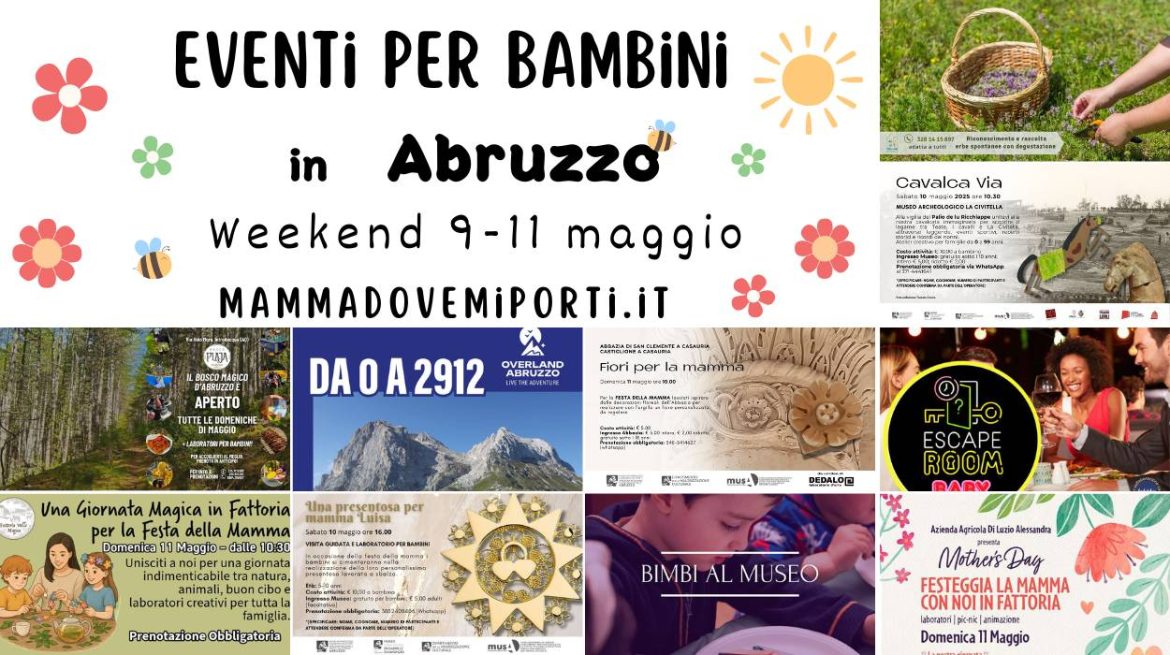 Eventi per bambini in Abruzzo weekend 9-11 maggio 2025