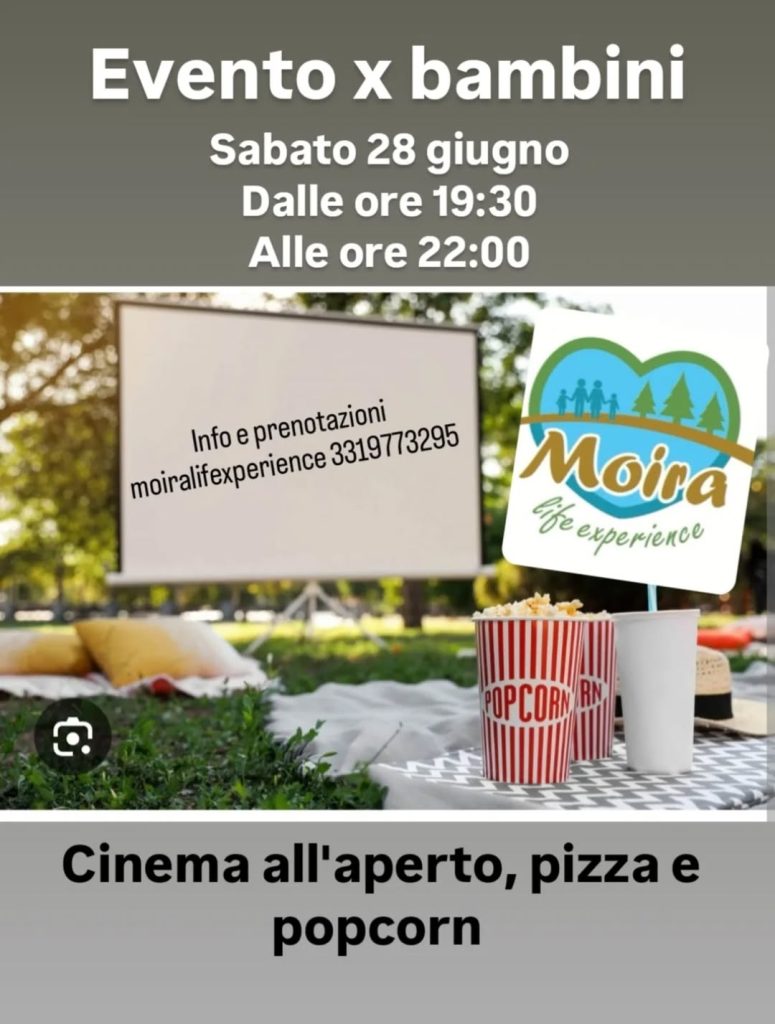 Cinema all'aperto a Paglieta con pizza e popcorn