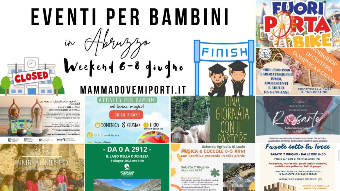 Eventi per bambini in Abruzzo weekend 6-8 giugno 2025