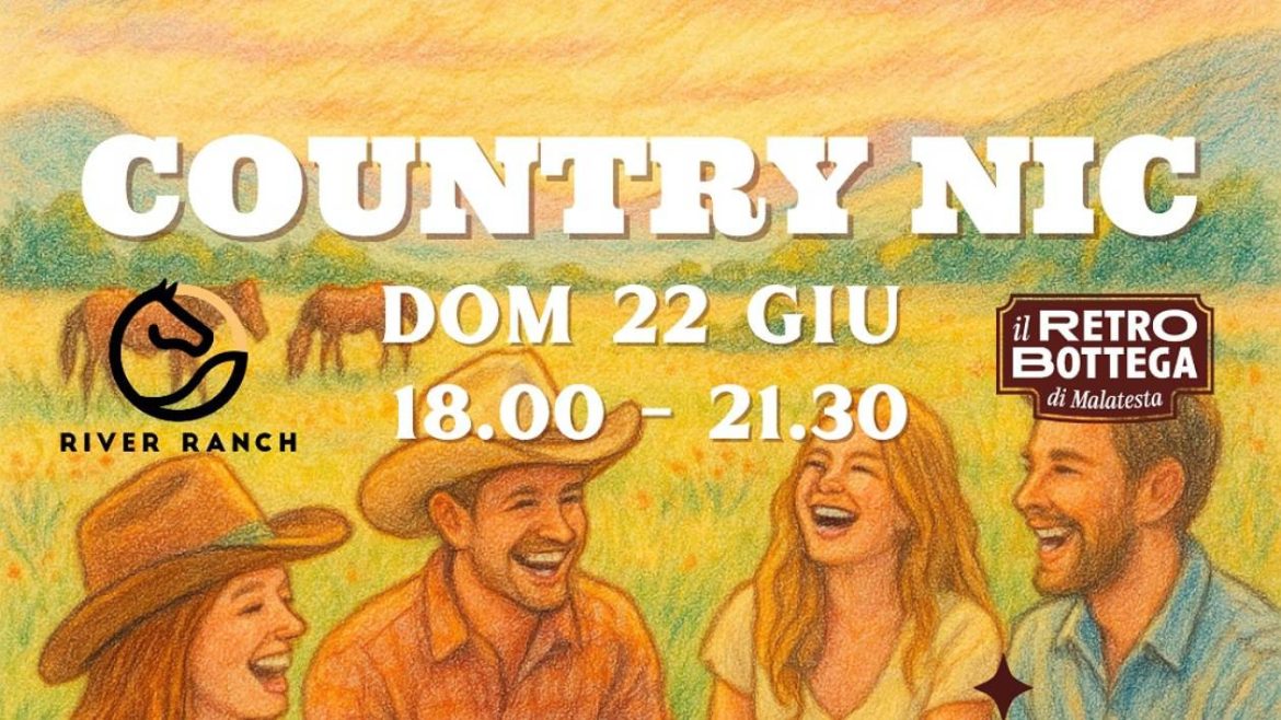 Country Nic al Tramonto a Bellante picnic western con cavalli e musica