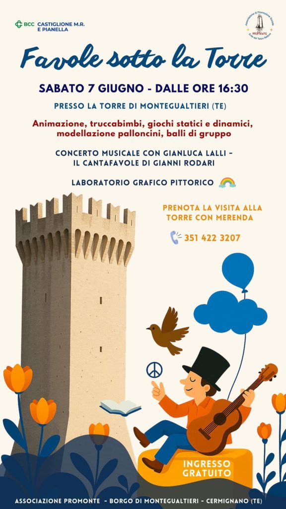 Favole sotto la Torre a Montegualtieri giochi, spettacoli e merenda