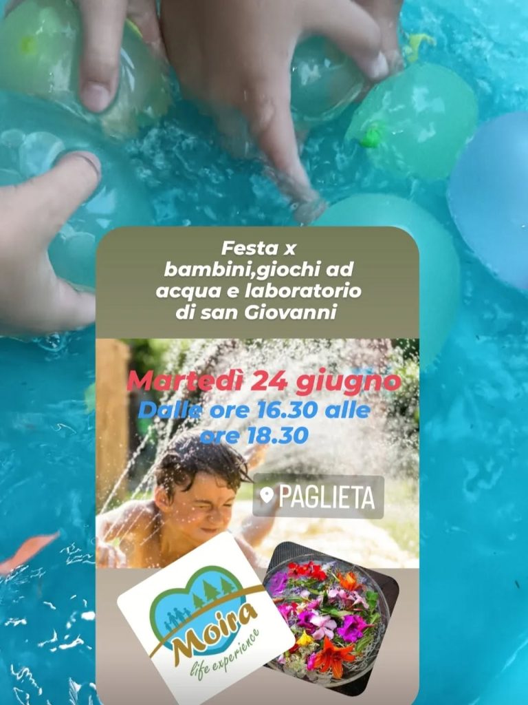 Festa di San Giovanni a Paglieta con giochi ad acqua e laboratorio