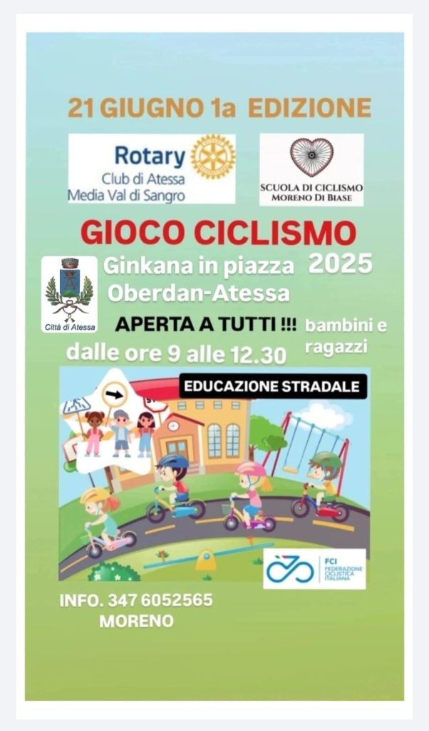 Gioco Ciclismo con Gimkana in piazza ad Atessa aperto a tutti