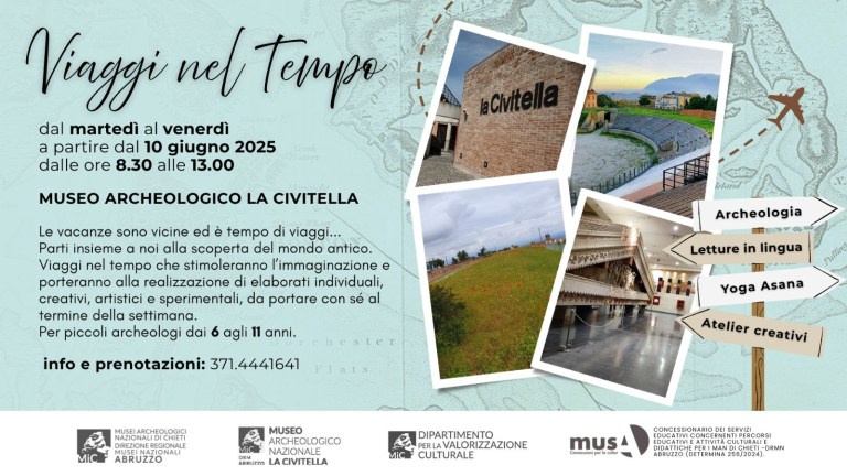 Vacanze estive al Museo La Civitella a Chieti con il Campus per veri Viaggi nel Tempo