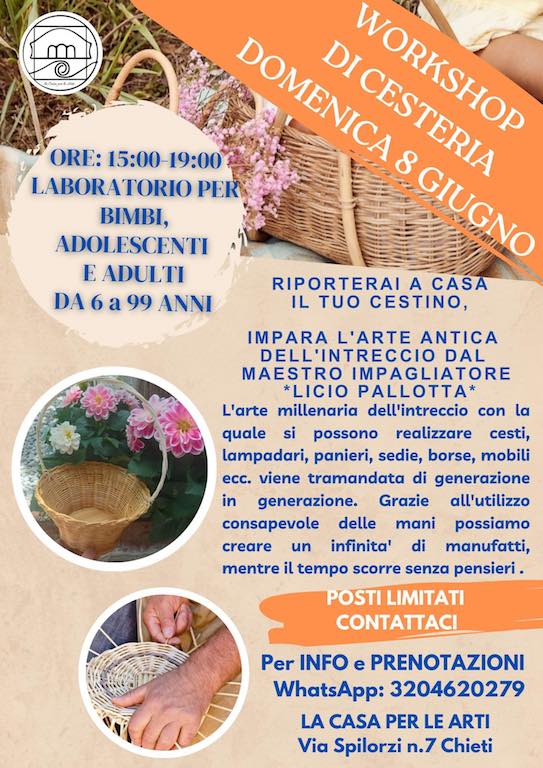 Workshop di Cesteria a Chieti laboratorio per bimbi, adolescenti e adulti