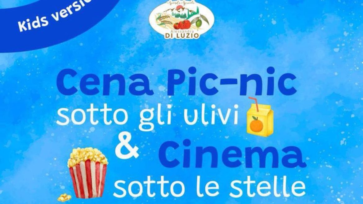 Cena picnic sotto gli ulivi con cinema sotto le stelle a Collecorvino