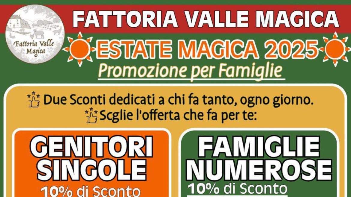 Da Fattoria Valle Magica arriva la promozione per genitori single e famiglie numerose