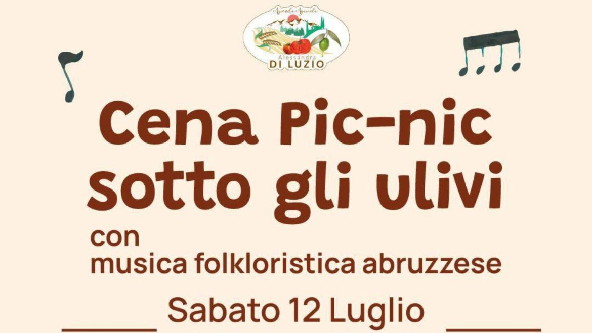 Cena picnic sotto gli ulivi con musica  folkloristica abruzzese a Collecorvino