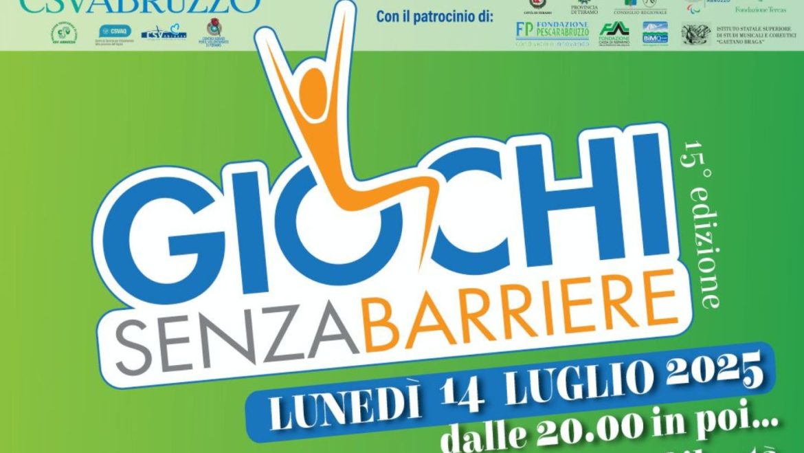 Giochi senza Barriere a Teramo sport, inclusione, musica e gioco