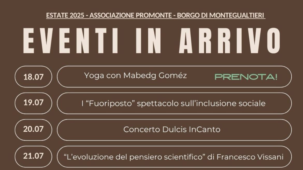 Estate 2025 alla Torre di Montegualtieri di Associazione Promonte a Cermignano