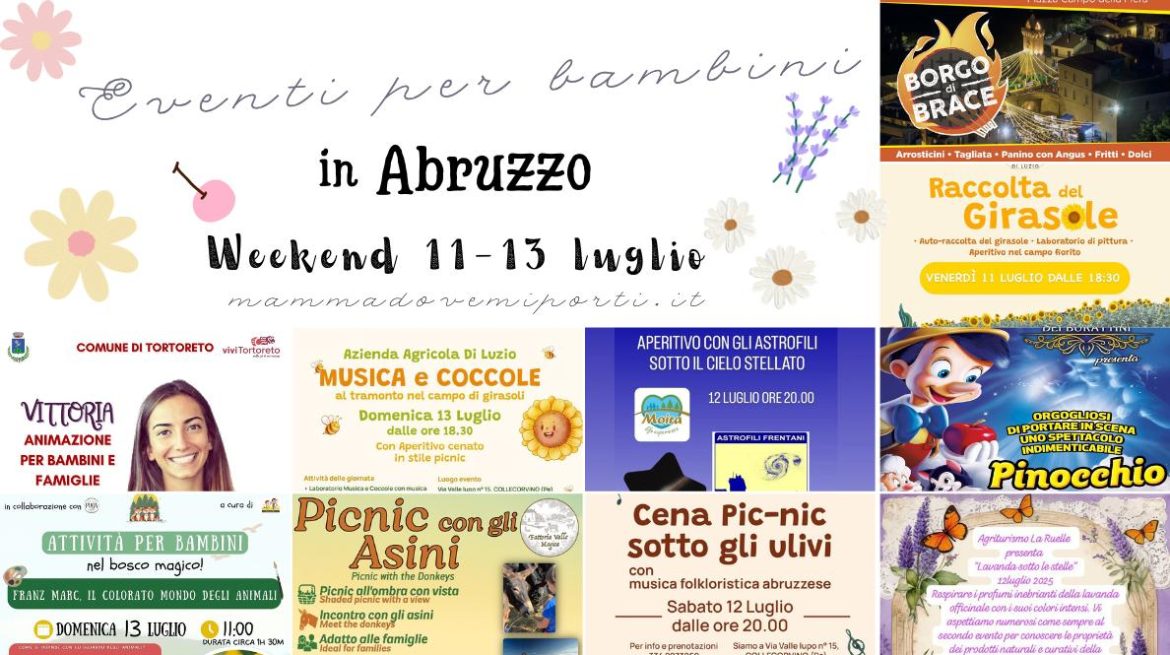 Eventi per bambini in Abruzzo weekend 11-13 luglio 2025
