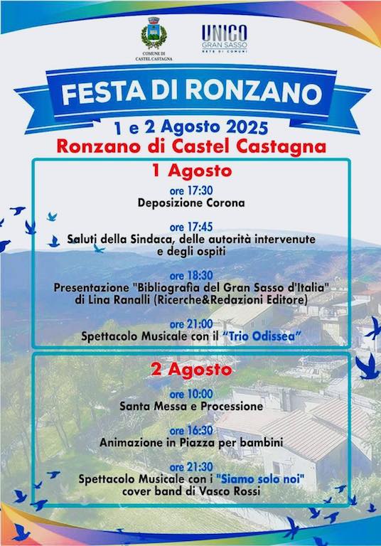 Festa di Ronzano a Ronzano di Castel Castagna libri, spettacoli e animazione bimbi