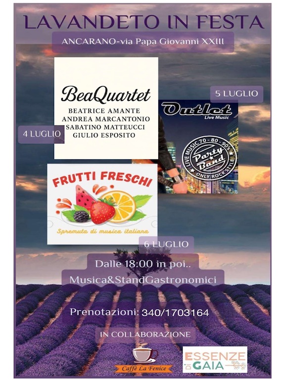 Lavandeto in Festa ad Ancarano da Essenze di Gaia musica e stand gastronomici