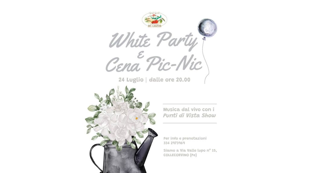 White Party e Cena Picnic a Collecorvino musica dal vivo e gusto della tradizione