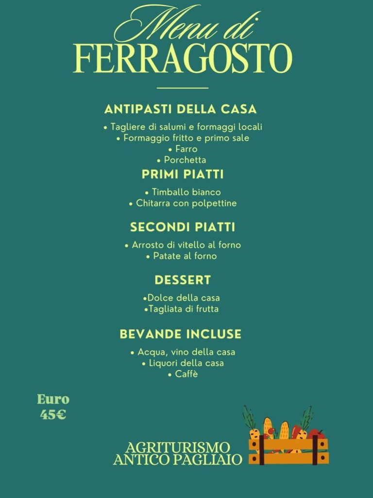 Ferragosto in Agriturismo a Roseto degli Abruzzi piatti tipici, animali e ampio giardino