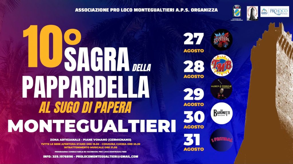 Sagra della Pappardella al sugo di papera a Montegualtieri spettacoli, musica e balli