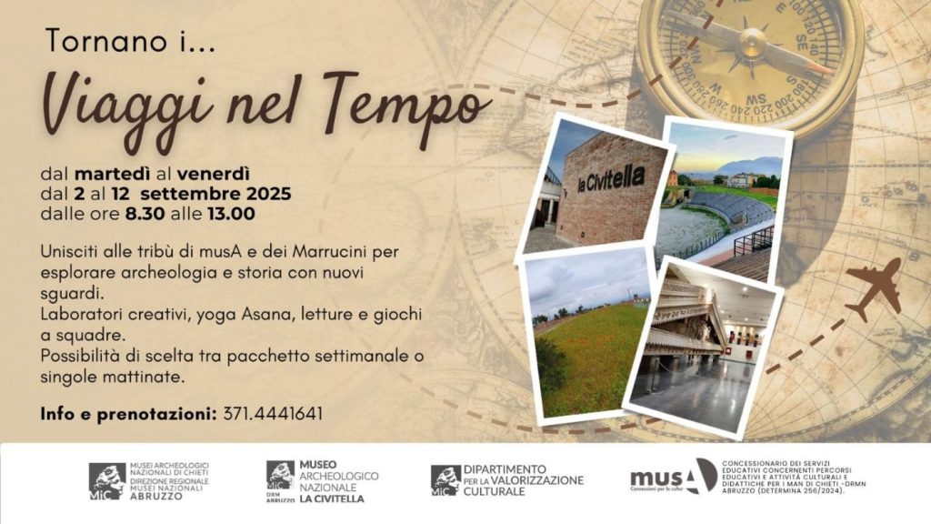 Viaggi nel tempo al Museo a Chieti laboratori, letture, yoga e giochi