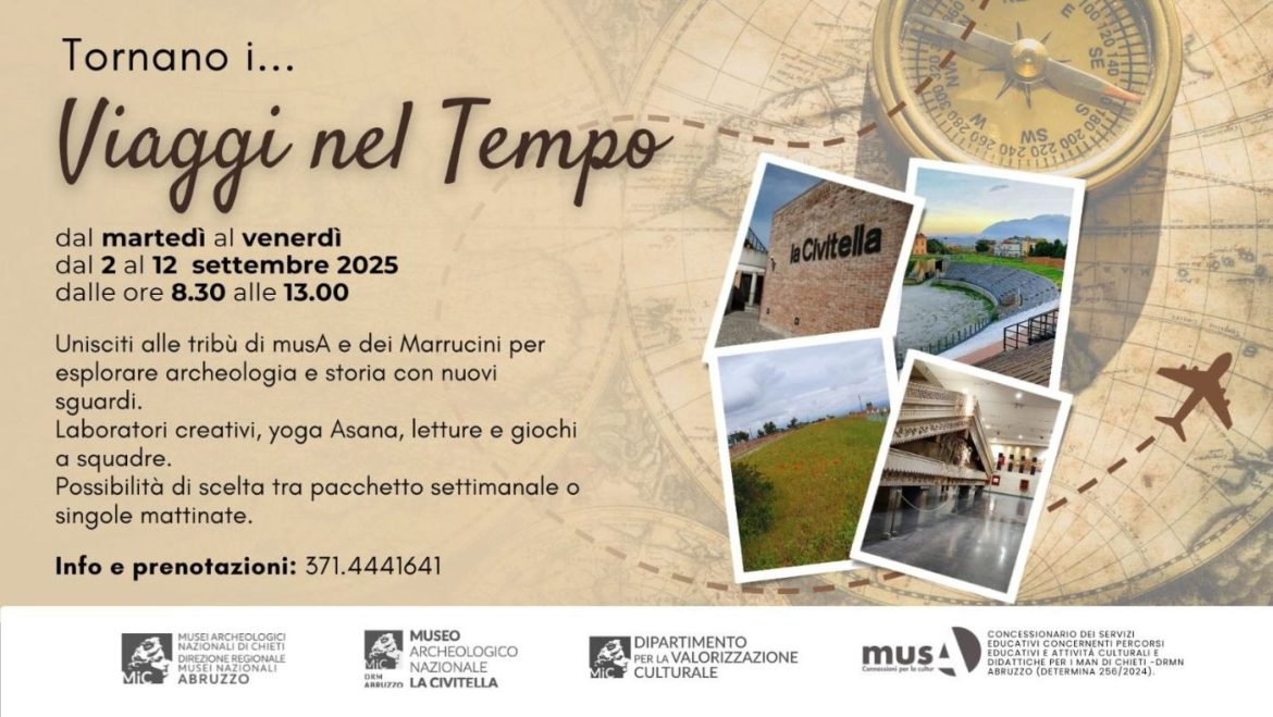Viaggi nel tempo al Museo a Chieti laboratori, letture, yoga e giochi