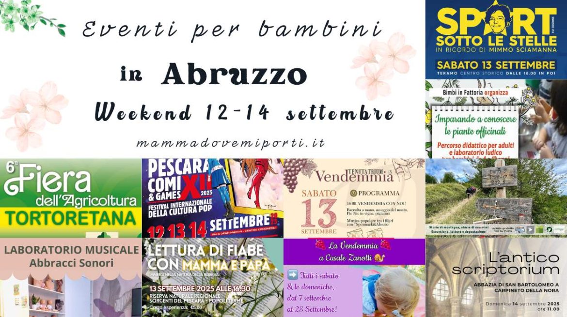 Cosa fare dal 12 al 14 settembre in Abruzzo con i bambini