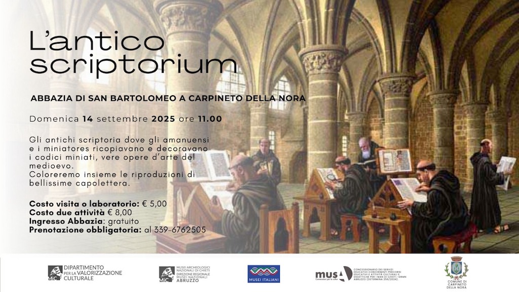 Domenica all'Abbazia di San Bartolomeo a Carpineto della Nora con L'Antico Scriptorum