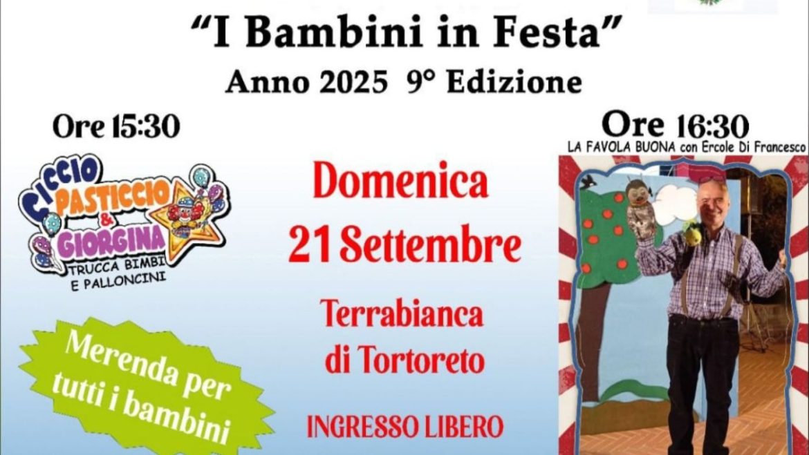 I bambini in festa 2025 a Tortoreto spettacoli animazione e merenda